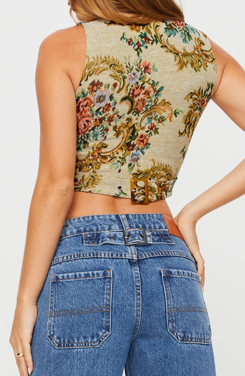 Princess Polly Brinna Floral Jacquard Vest, Alternate, color, 