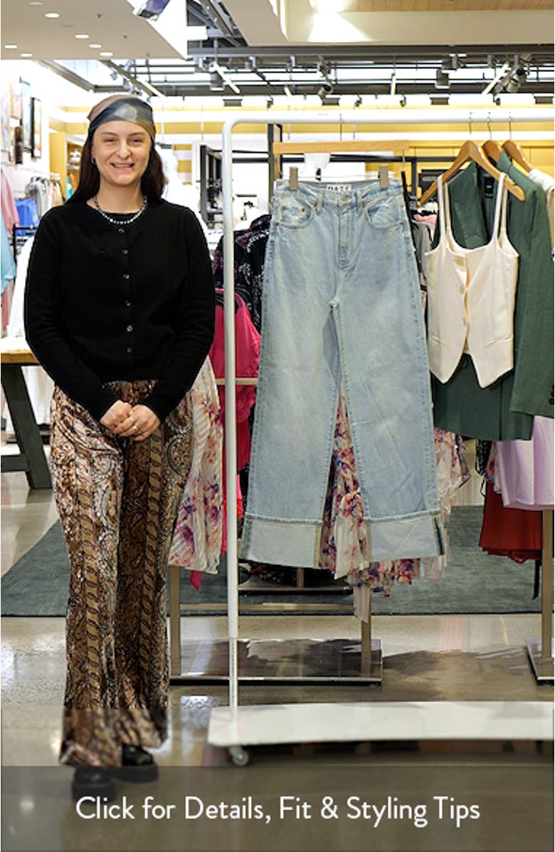 Eastside High Waist Cuff Crop Straight Leg Jeans, sales video thumbnail