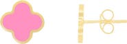 The Lovery Fine Jewelry Small Bubblegum Pink Clover Stud Earrings