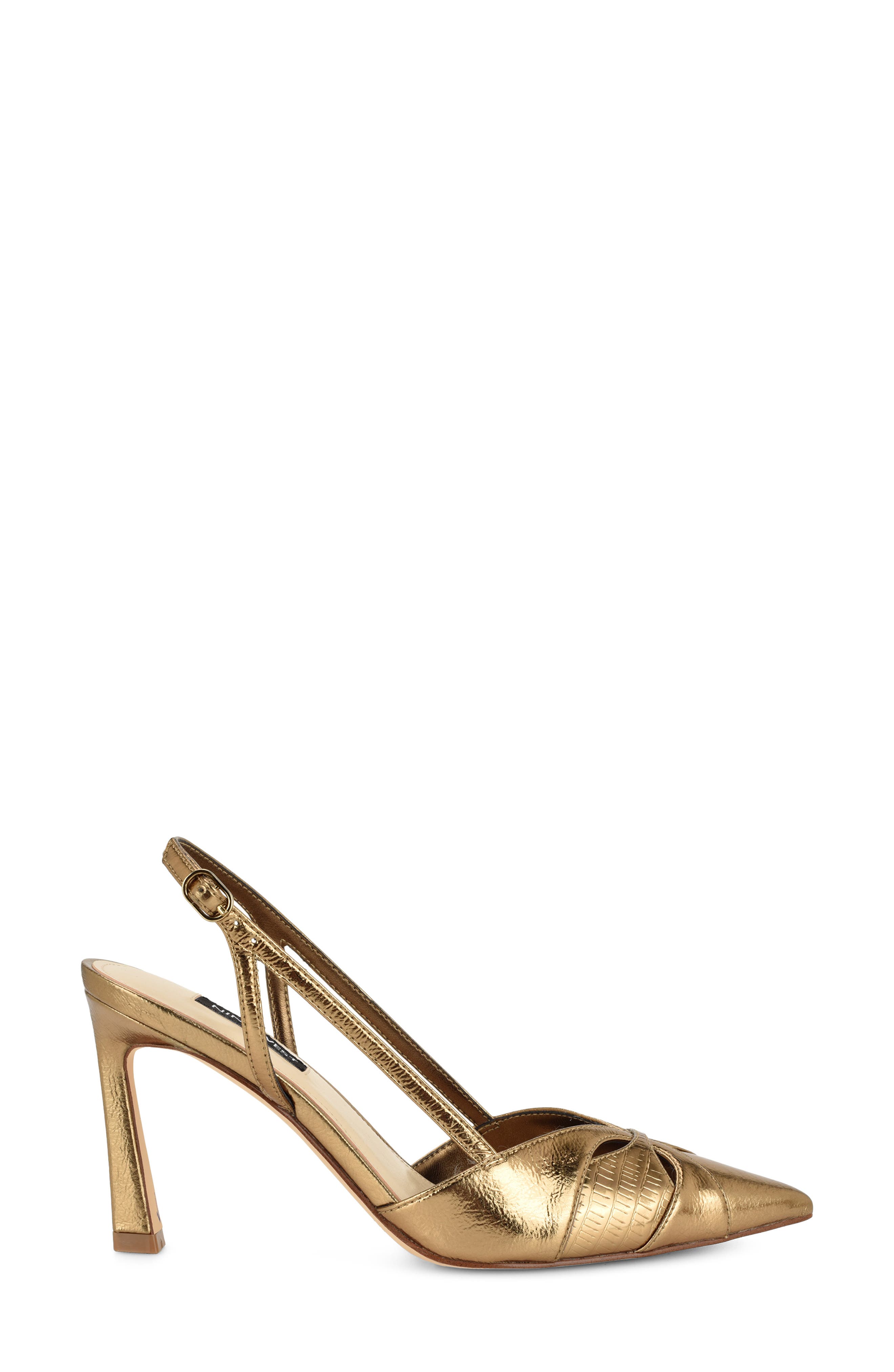 Darella Pointed Toe Slingback Pump, Alternate, color, BRONZE