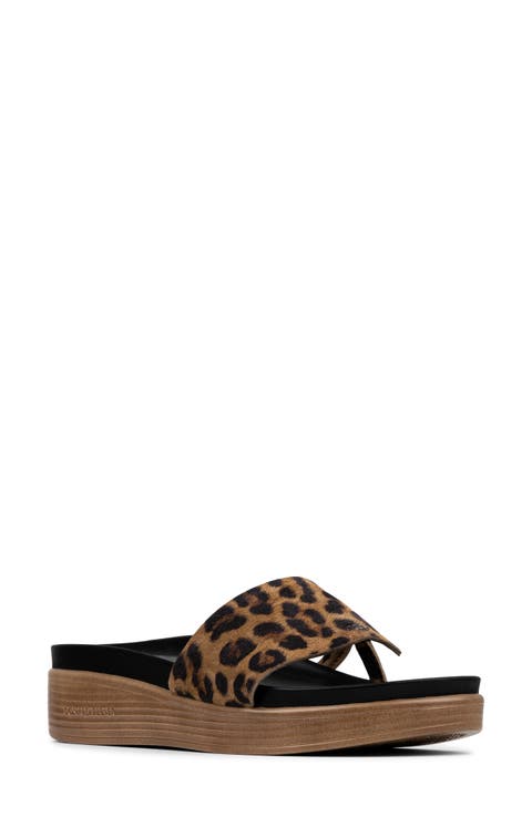 Leopard Print Slide Sandal (Women)