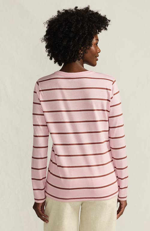 Lands' End Relaxed Supima Cotton Long Sleeve Crew Neck T-shirt In Pink