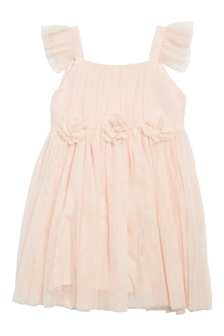 Kids' Tulle Flutter Sleeve Dress, Main, color, ROSE
