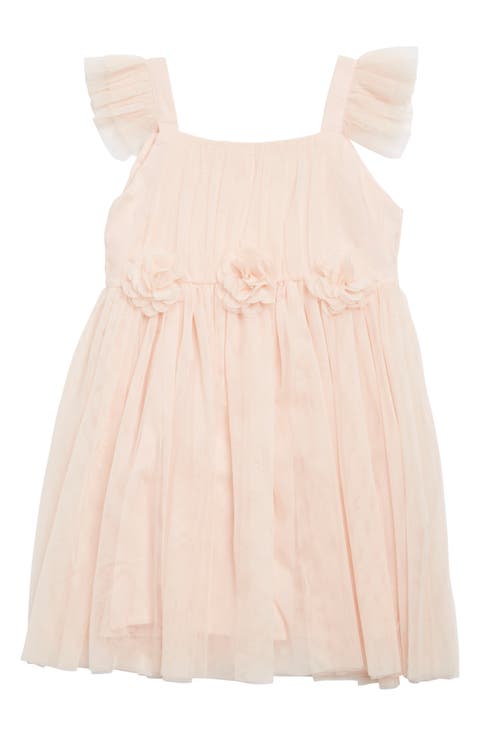 Kids' Tulle Flutter Sleeve Dress (Toddler & Little Kid)
