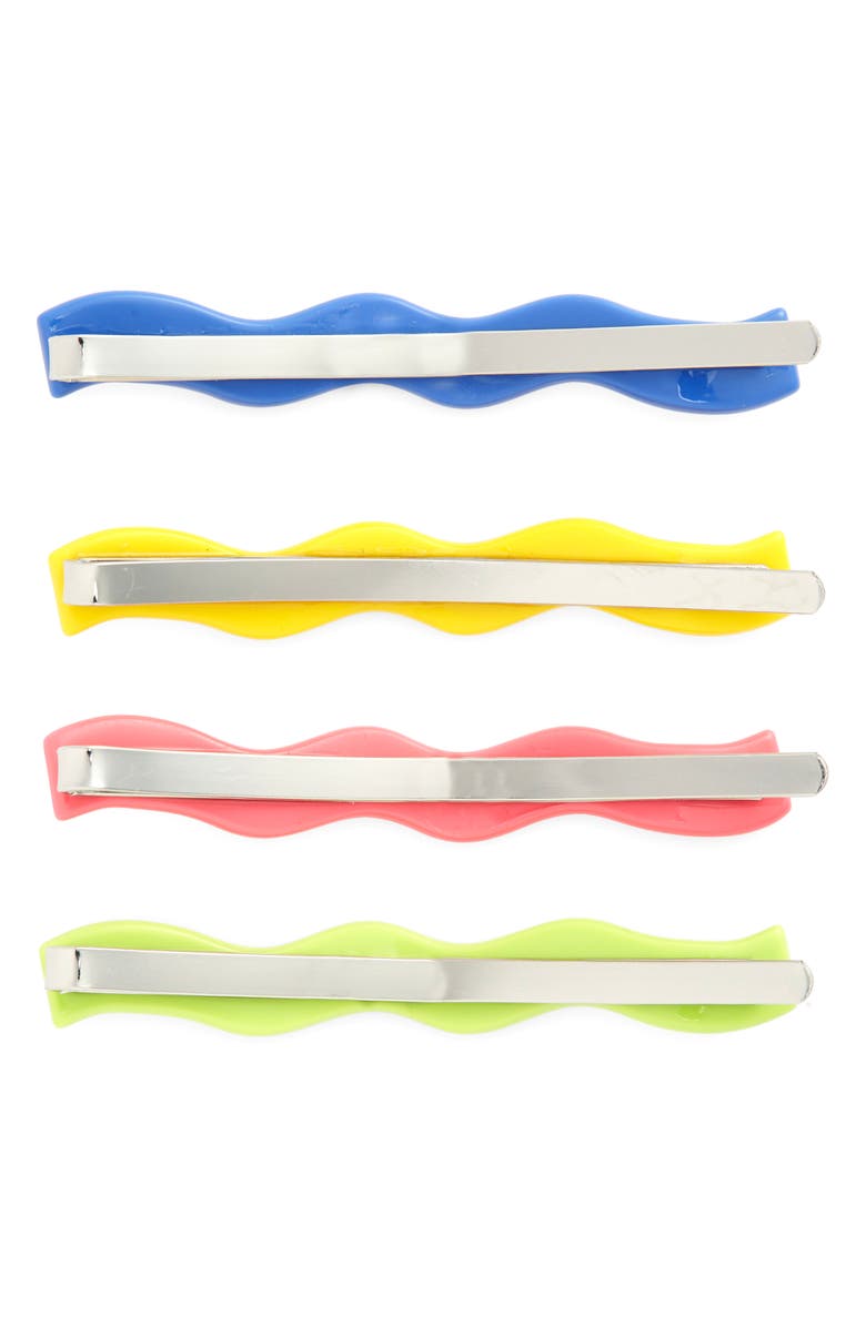 Chunks Shannons Waves Assorted 4-Pack Slide Barrettes, Alternate, color, Green Multi
