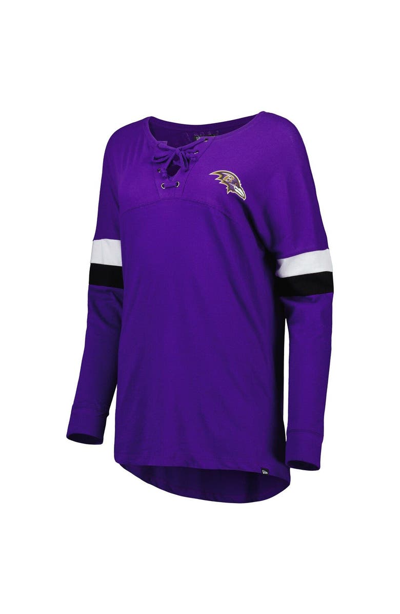 New Era Women's New Era Purple Baltimore Ravens Athletic Varsity Lightweight Lace-Up Long Sleeve T-Shirt, Alternate, color, Purple
