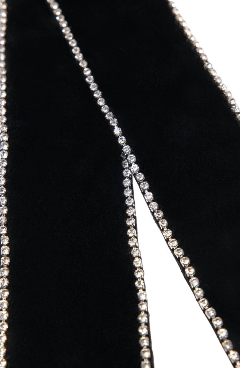 maje Rhinestone velvet bow barrette, Alternate, color, Black