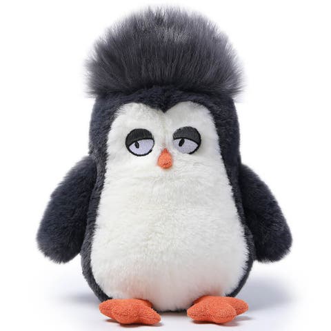 7 Inch Straight Hair Penguin Weighted Stuffed Animal