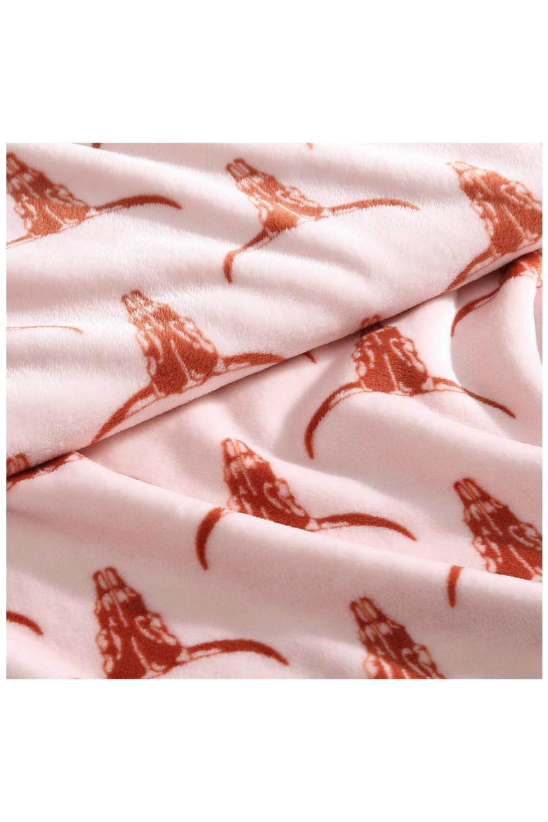 Steer Head Plush Fleece Throw, Alternate, color, ORANGE