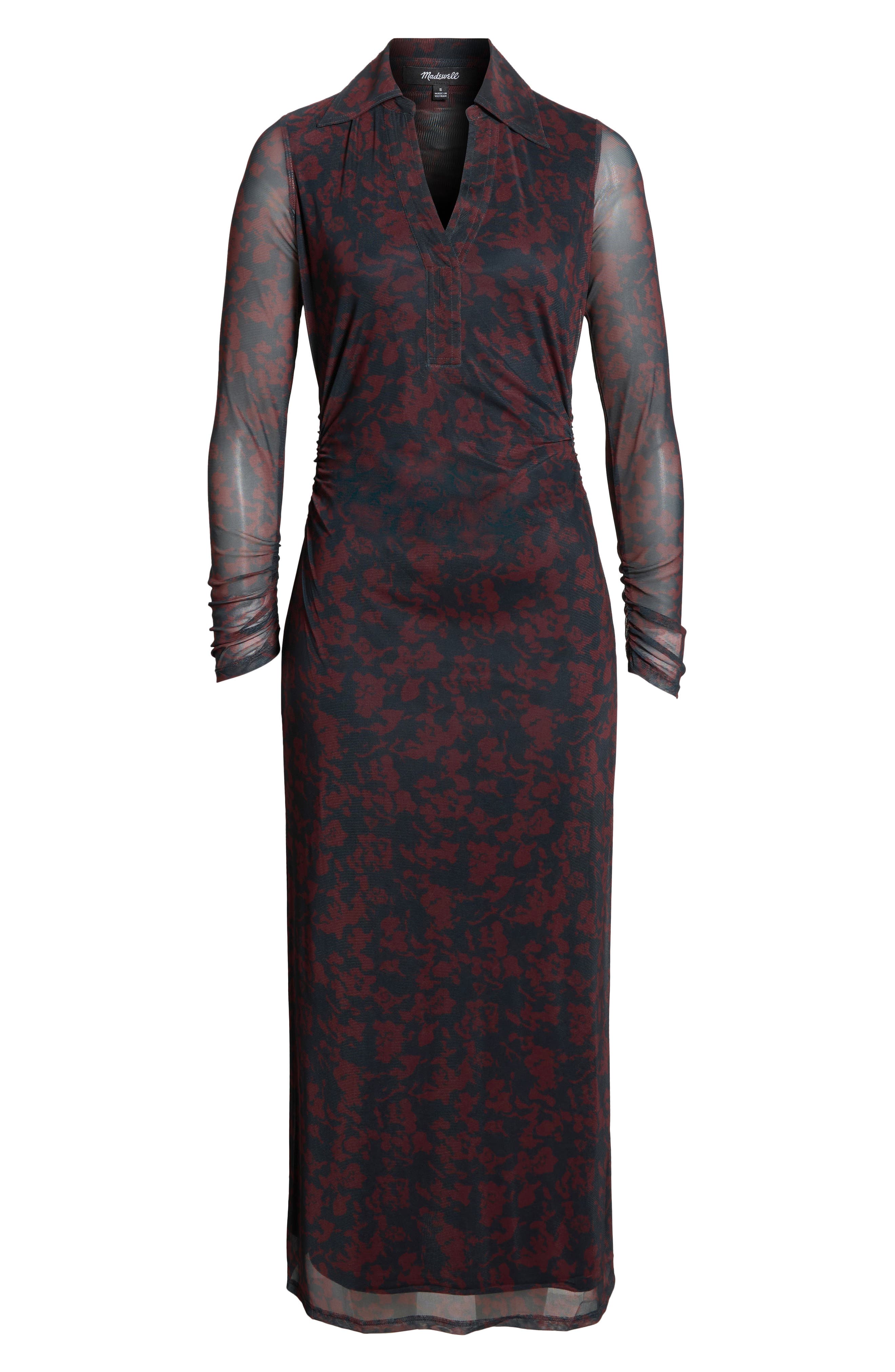 Madewell Long Sleeve Polo Midi Dress (Women) | Nordstrom