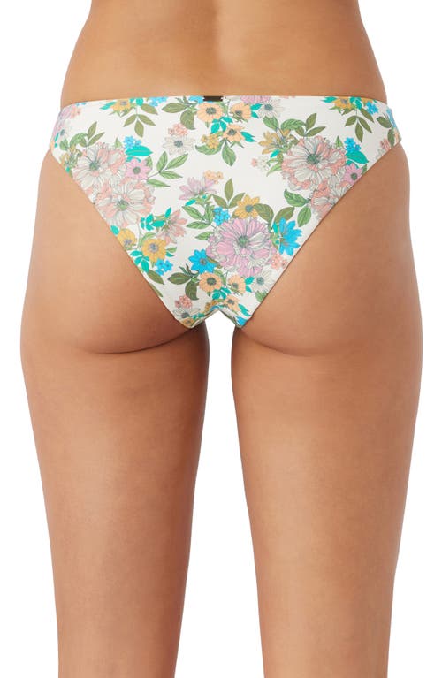 Shop O'neill Cara Floral Rockley Bikini Bottoms In Vanilla