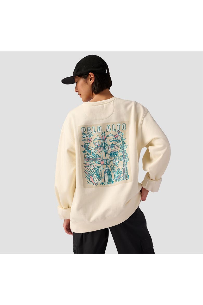 Palo Alto Poster Crew Sweatshirt, Alternate, color, Vintage White