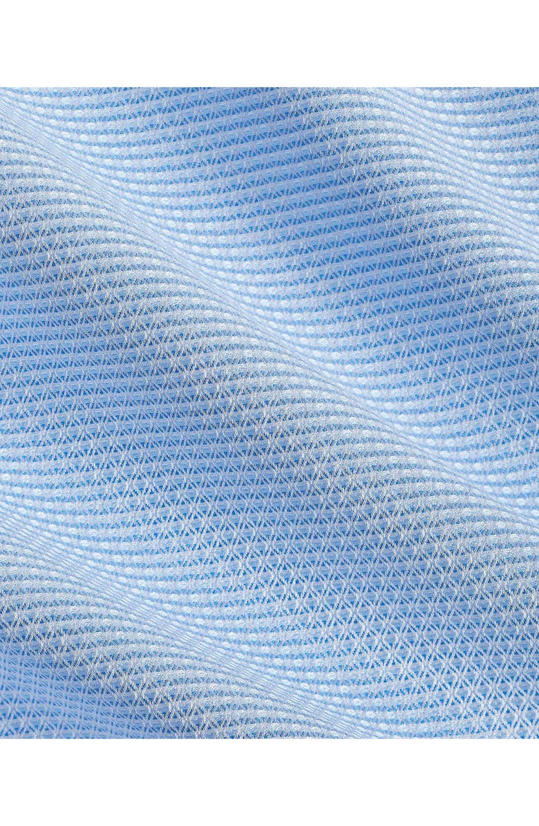 David Donahue Trim Fit Microcheck Cotton Dobby Dress Shirt, Alternate, color, Blue