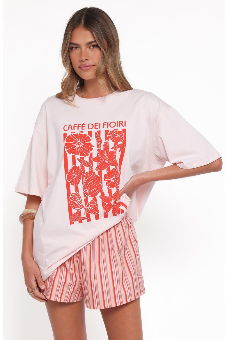 Caffe Dei Fiori Oversize Cotton Graphic T-Shirt, Alternate, color, PINK