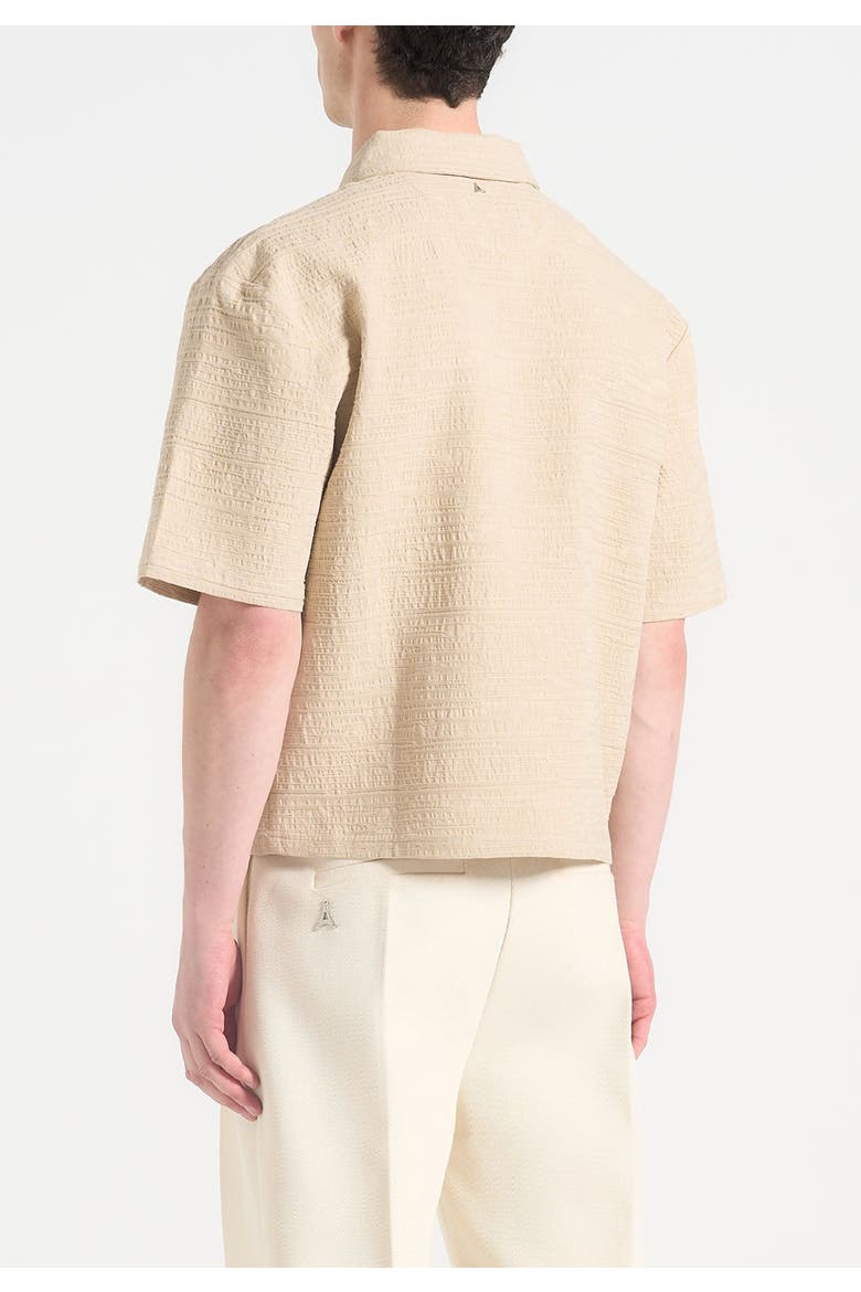 Simon Boxy Textured Polo Shirt, Alternate, color, Beige