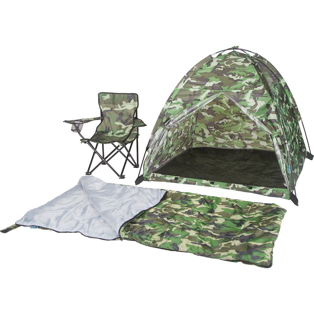 Pacific Play Tents Camo Tent, Chair and Sleeping Bag Set in Green  product