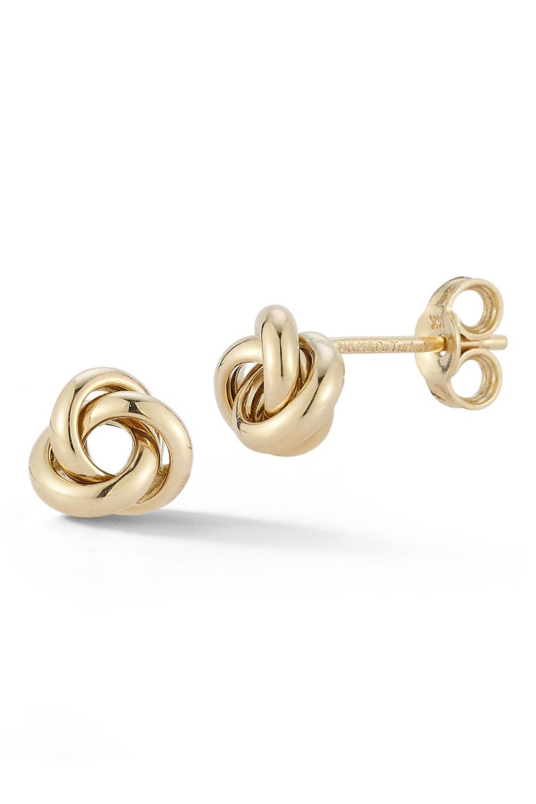 Love Knot Stud Earrings, Main, color, GOLD