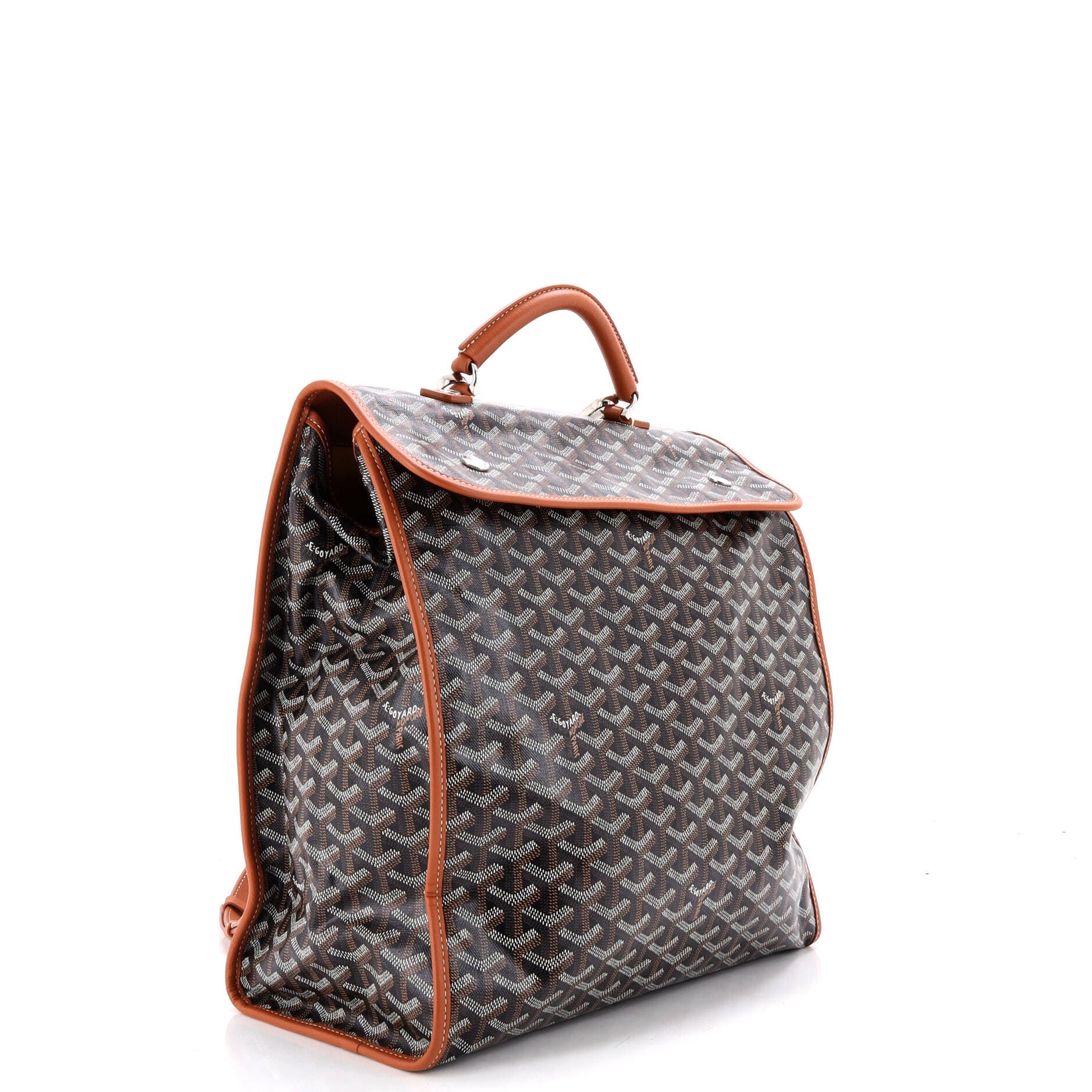 Saint Leger Briefcase Backpack Coated Canvas, Alternate, color, Brown