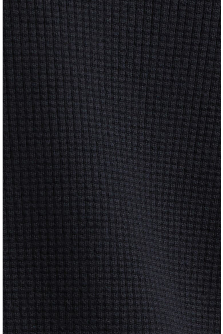 Waffle Stitch Virgin Wool Sweater, Alternate, color, BLACK