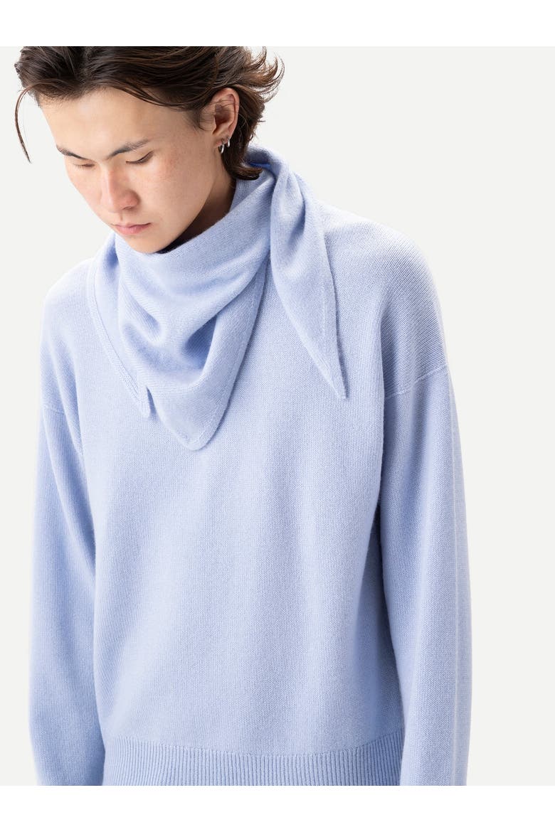 Triangular Cashmere Scarf, Alternate, color, cashmere blue