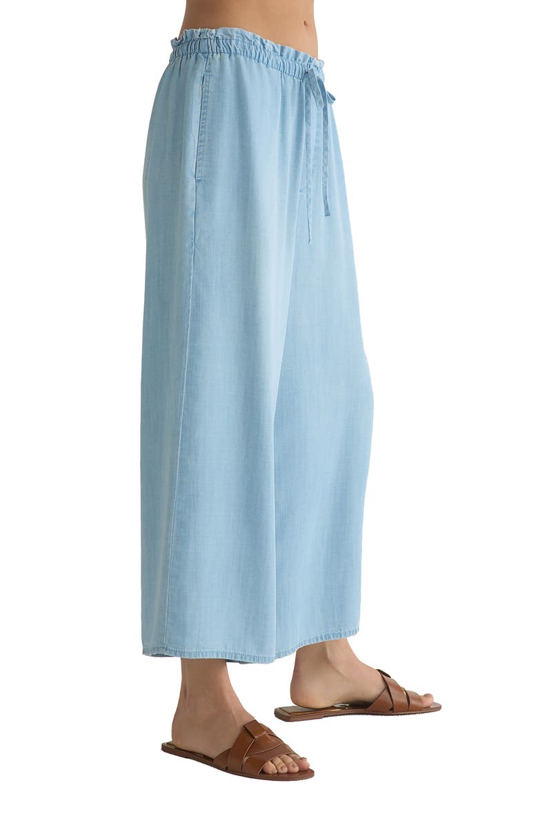 Bella Dahl Ruffle Waist Wide Leg Cropped Pants, Alternate, color, 