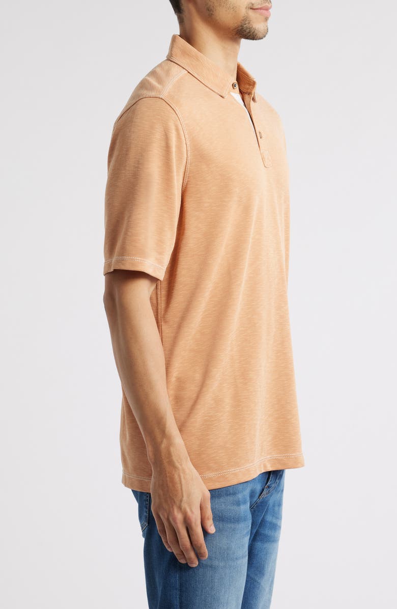 Johnston & Murphy Vintage Slub Polo, Alternate, color, Ginger