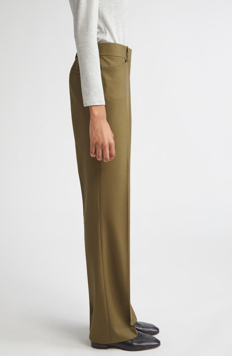 Lafayette 148 New York Reade Stretch Wool Straight Leg Pants, Alternate, color, Forage Green