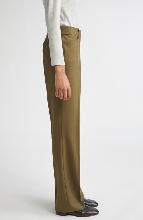 Lafayette 148 New York Reade Stretch Wool Straight Leg Pants In Green