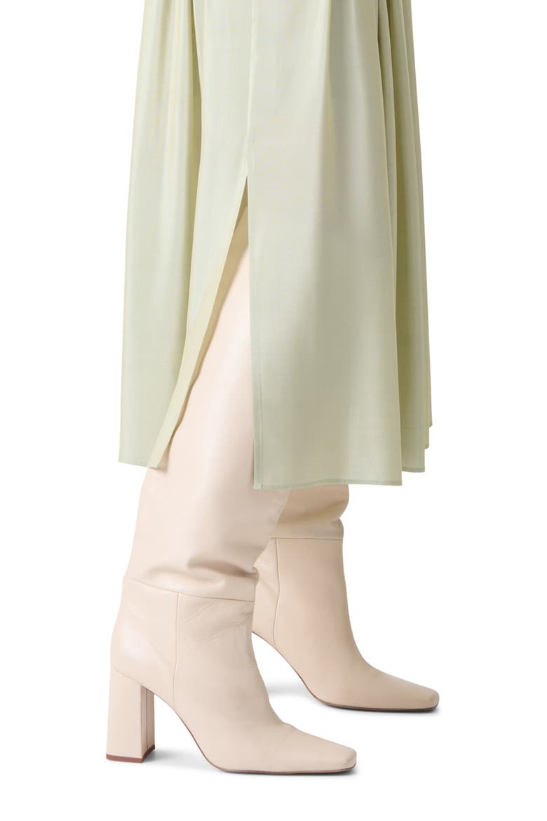 Belted Pleated Midi Skirt, Alternate, color, PISTACHIO