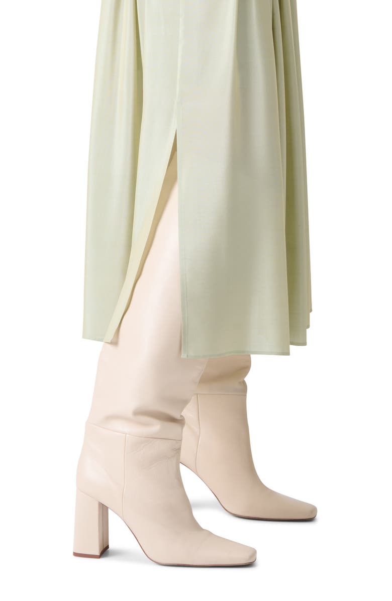 Akris punto Belted Pleated Midi Skirt, Alternate, color, Pistachio