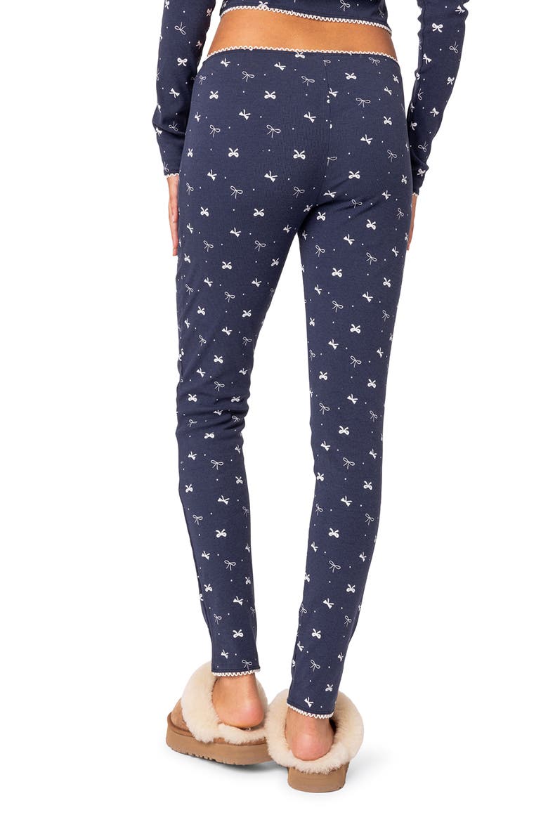 Bradley Bow Print Low Rise Pajama Pants, Alternate, color, NAVY