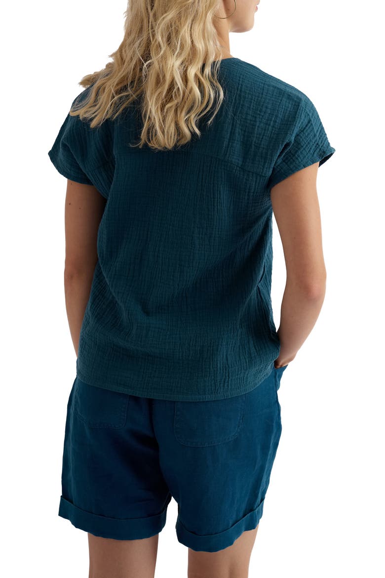Landscape Organic Cotton Gauze Top, Alternate, color, STORM