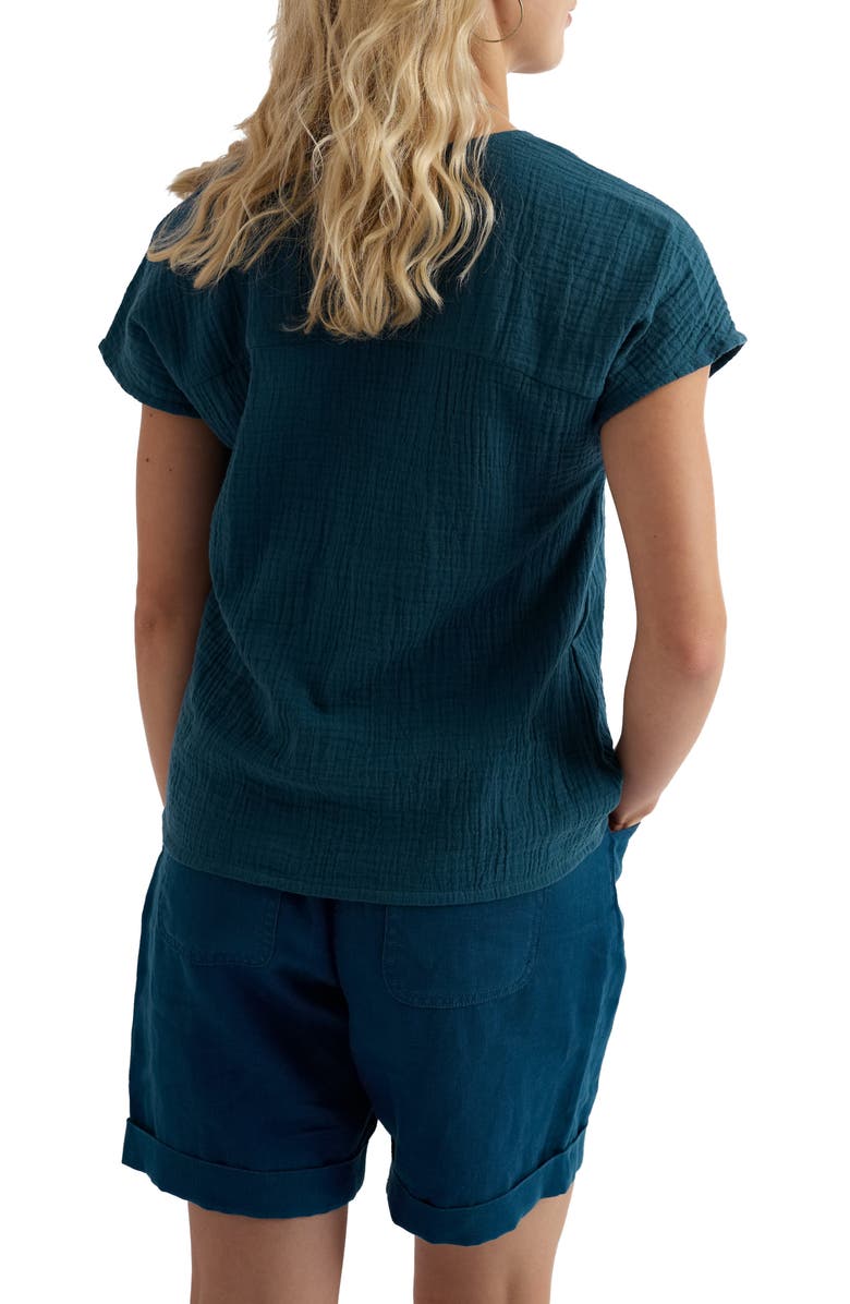 Seasalt Cornwall Landscape Organic Cotton Gauze Top, Alternate, color, Storm