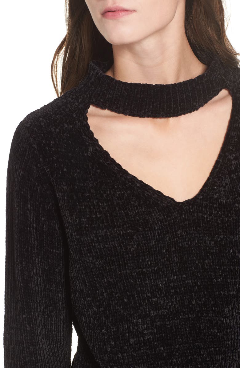Love By Design Chenille Choker Neck Sweater, Alternate, color, 
