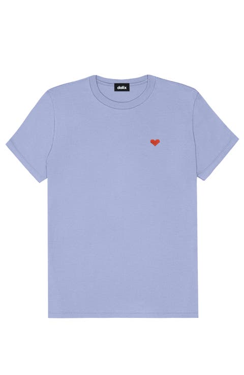 Womens Pixel Heart Jersey Relaxed Tee