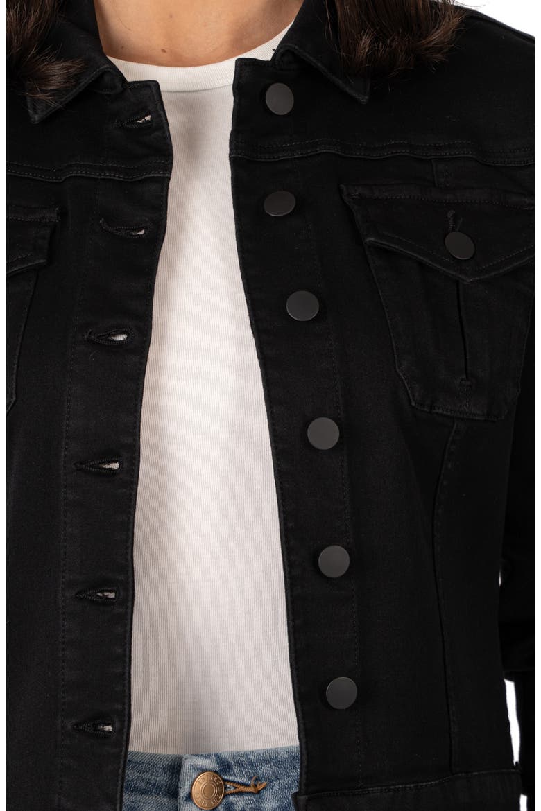 Julia Crop Denim Trucker Jacket, Alternate, color, BLACK JM