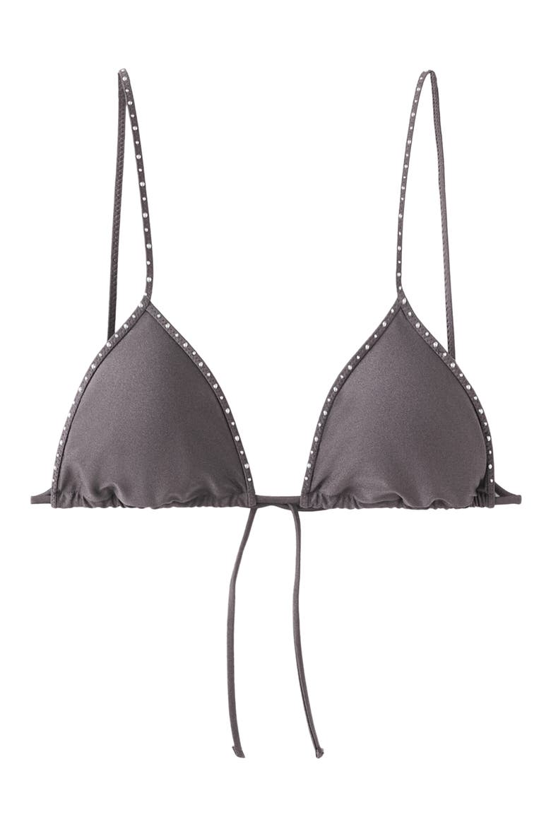Studded Bikini Top, Main, color, GREY