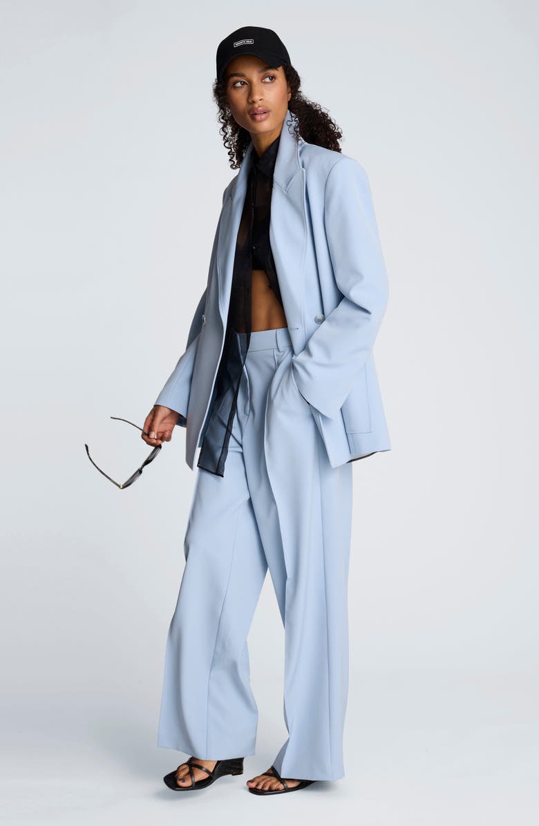 Kenneth Cole High Waist Pintuck Wide Leg Pants, Alternate, color, Blue Dawn