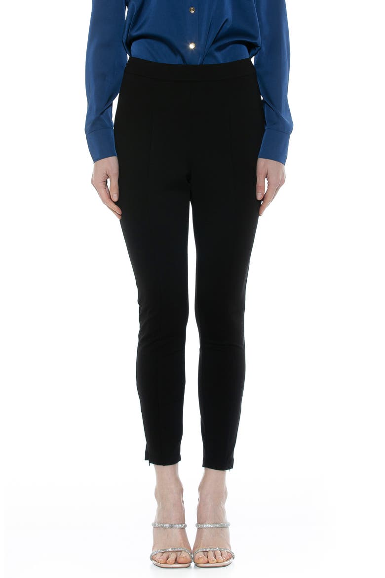 Fiona Fitted Ponté Skinny Pants, Main, color, BLACK