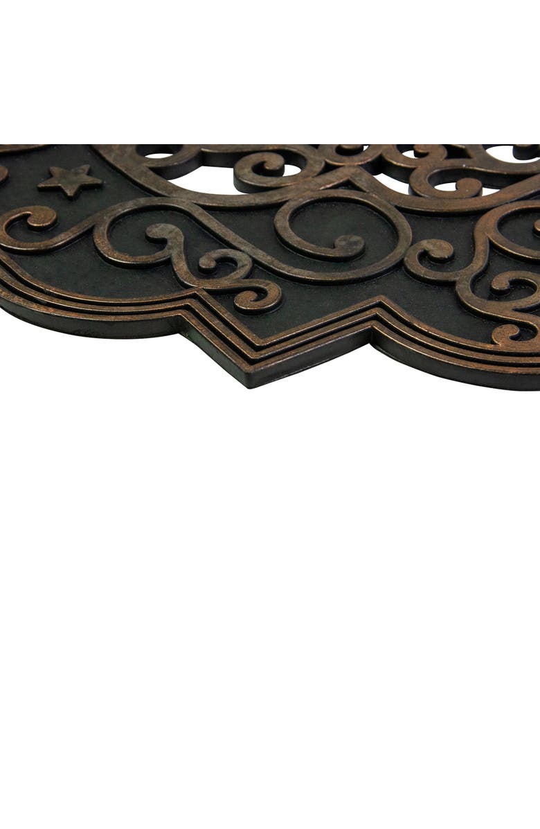 Northlight Black and Copper Reindeer "Merry Christmas" Doormat 18" x 30", Alternate, color, Black