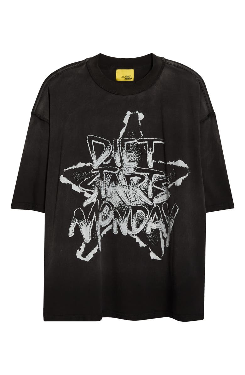 DIET STARTS MONDAY Fading Star Cotton Graphic T-Shirt, Alternate, color, Vintage Black/White