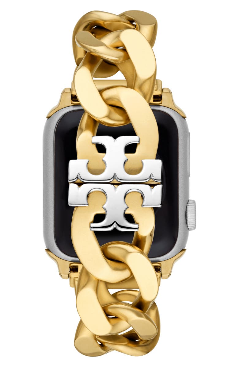 Tory Burch The Curb Link 20mm Apple Watch<sup>®</sup> Bracelet Watchband, Alternate, color,