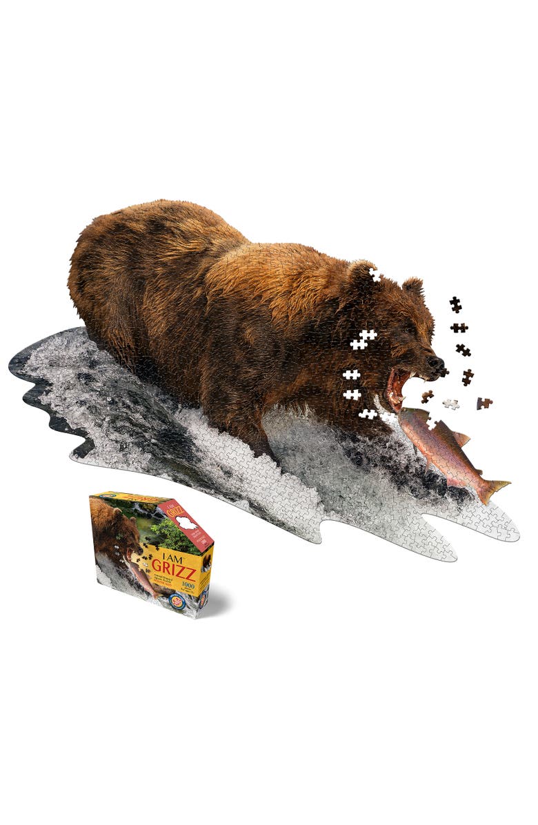 Madd Capp I Am Grizz 1000 Pieces Animal Shaped Jigsaw Puzzle, Alternate, color, Multicolored