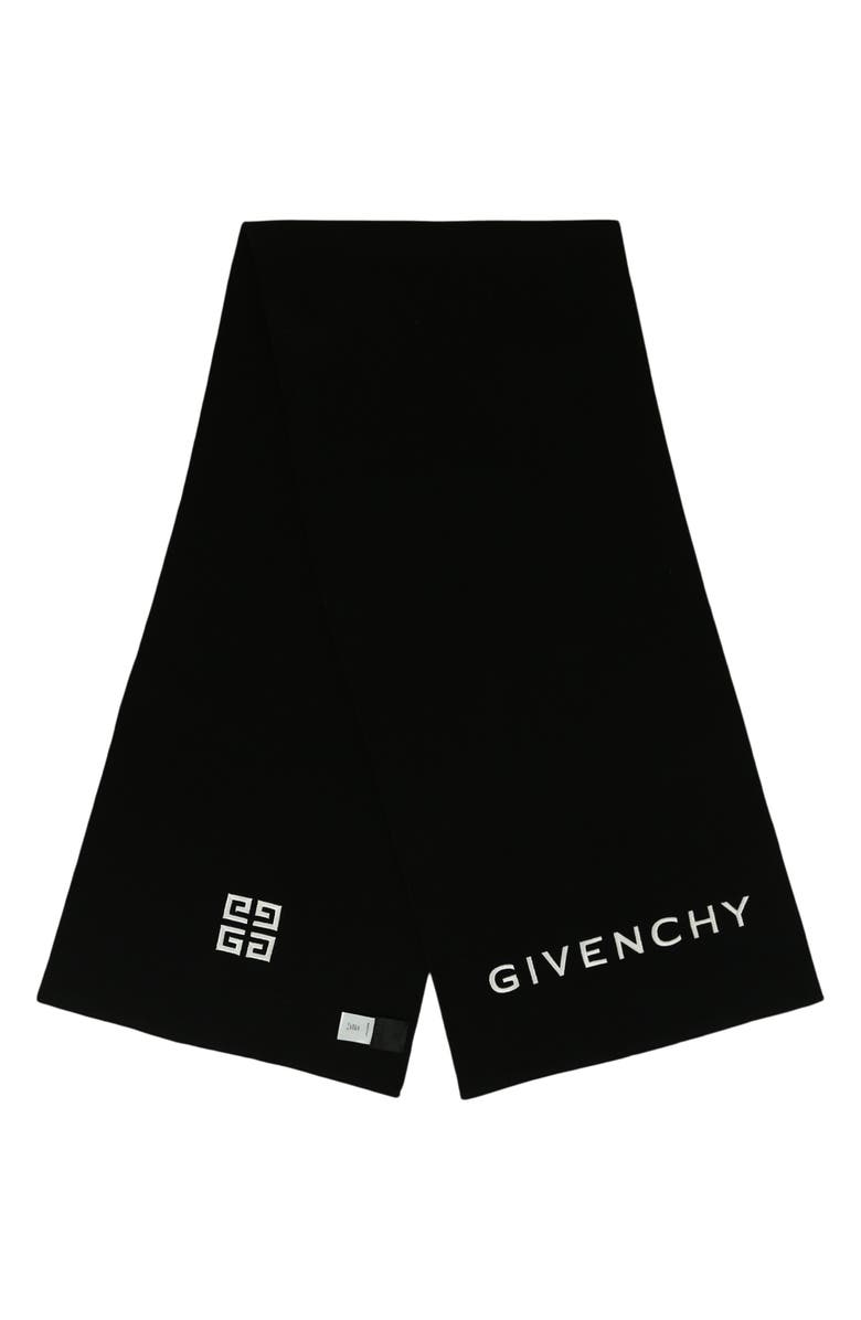 Givenchy 4G Wool Scarf, Alternate, color, Black White