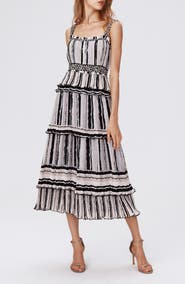 Diane von Furstenberg Cato Tiered Ruffle Midi Dress