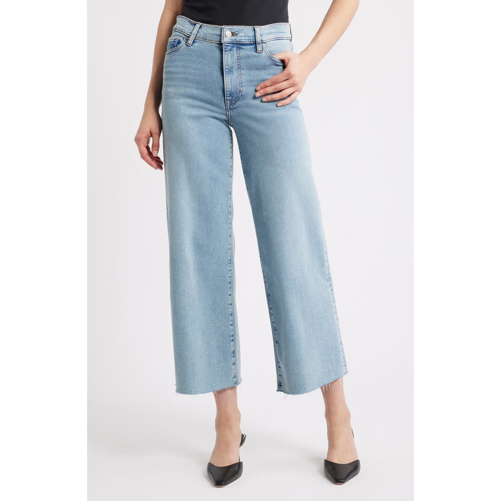 FRAME Le Slim Palazzo Raw Hem High Waist Crop Wide Leg Jeans in Springs Raw After at Nordstrom, Size 30