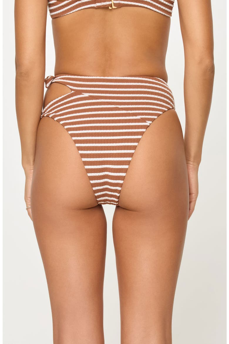 Jack Bitsy Cutout High Waist Bikini Bottoms, Alternate, color, BROWN SUGAR