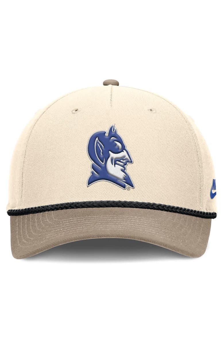 Nike Men's Nike Natural Duke Blue Devils Rise Legacy Throwback Logo Adjustable Hat, Alternate, color, Natural