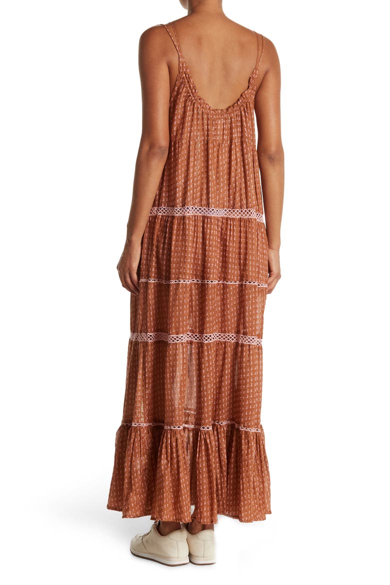 Midnight Dance Maxi Slip Dress, Alternate, color, TERRACOTTA