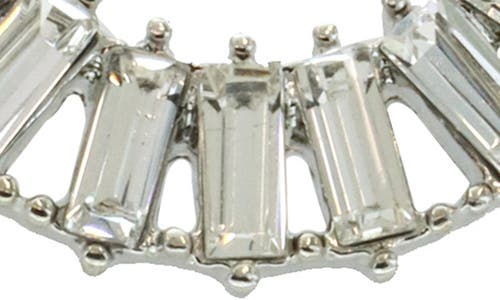 Panacea Baguette Crystal Teardrop Earrings In Silver